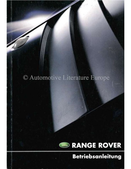 2001 RANGE ROVER BETRIEBSANLEITUNG ENGLISCH