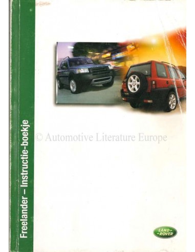 2002 LAND ROVER FREELANDER BETRIEBSANLEITUNG NIEDERLÄNDISCH