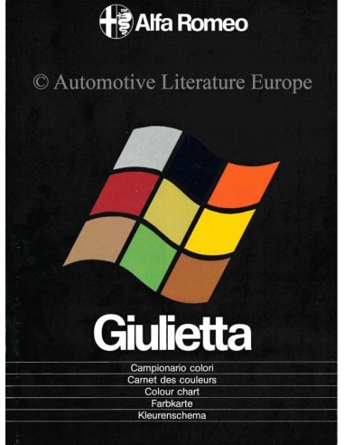 1977 ALFA ROMEO GIULIETTA COLOUR CHART BROCHURE