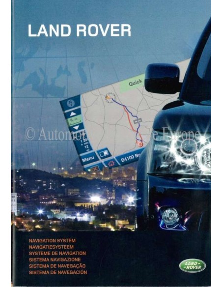 2009 LAND ROVER NAVIGATIESYSTEEM INSTRUCTIEBOEKJE NEDERLANDS