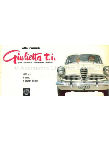 1958 ALFA ROMEO GIULIETTA T.I. BROCHURE ENGELS