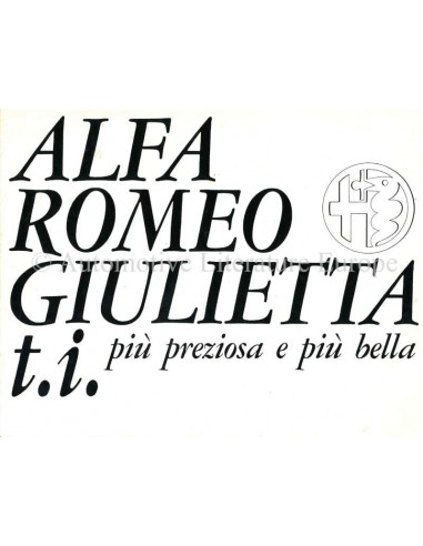 1964 ALFA ROMEO GIULIETTA T.I. BROCHURE ITALIAANS