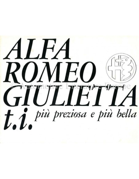 1964 ALFA ROMEO GIULIETTA T.I. BROCHURE ITALIAN