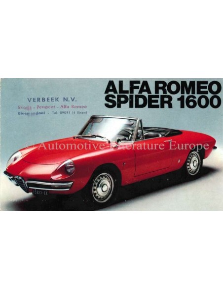 1966 ALFA ROMEO SPIDER 1600 BROCHURE ENGELS