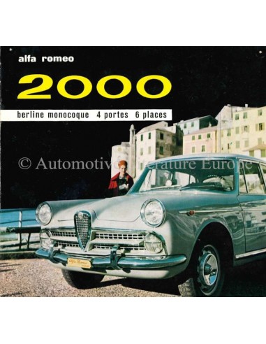 1959 ALFA ROMEO 2000 SALOON BROCHURE FRENCH
