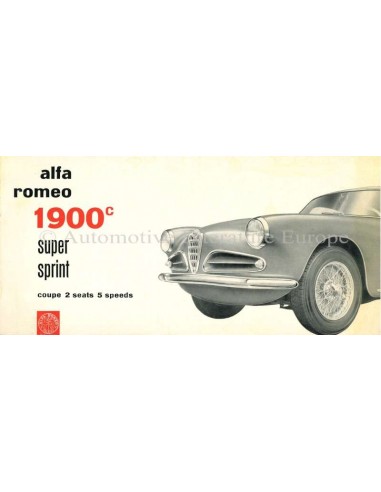 1957 ALFA ROMEO 1900C SUPER SPRINT BROCHURE ENGLISH