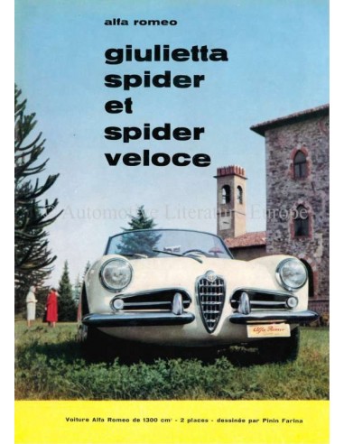 1960 ALFA ROMEO GIULIETTA SPIDER & SPIDER VELOCE BROCHURE FRENCH
