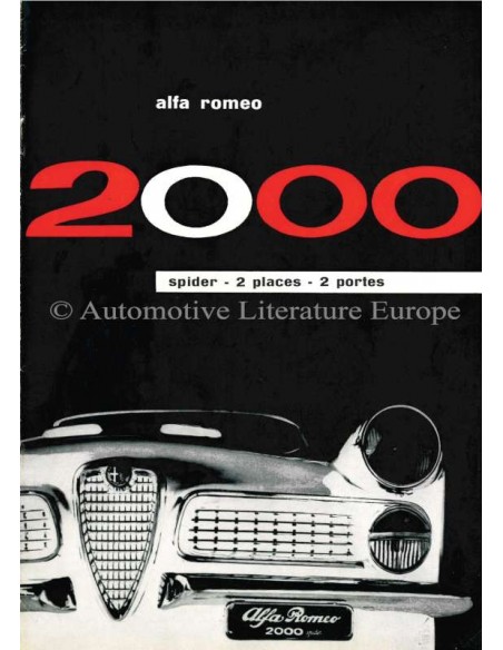 1960 ALFA ROMEO 2000 SPIDER PROSPEKT FRANZÖSISCH