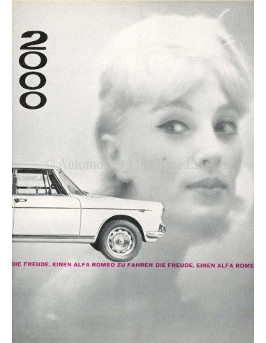 1961 ALFA ROMEO 2000 BERLINA BROCHURE DUITS