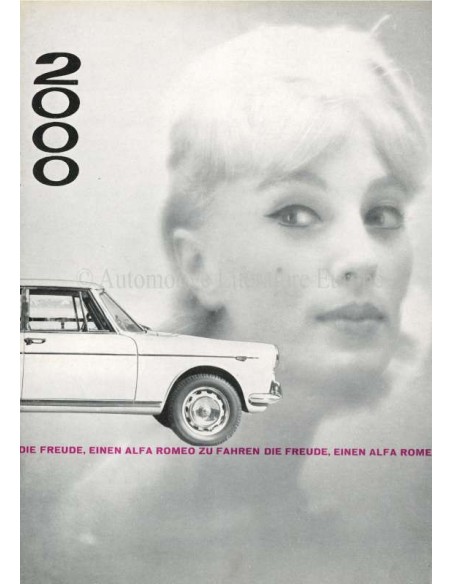 1961 ALFA ROMEO 2000 BERLINA BROCHURE DUITS