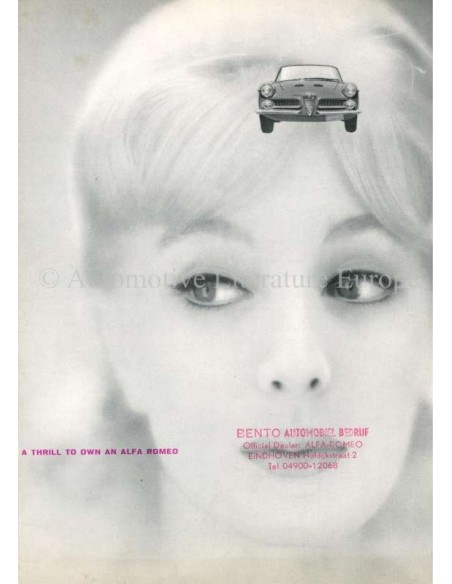 1960 ALFA ROMEO 2000 SPIDER BROCHURE ENGELS