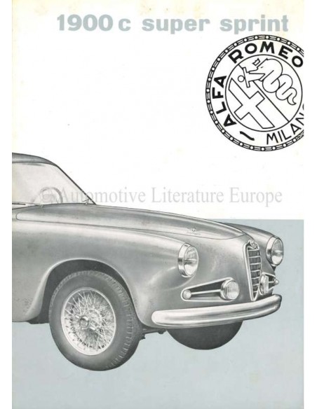 1955 ALFA ROMEO 1900C SUPER SPRINT BROCHURE ITALIAN