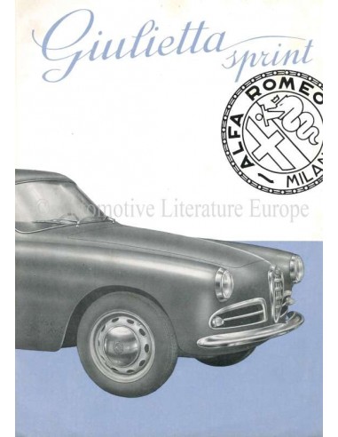 1954 ALFA ROMEO GIULIETTA SPRINT BROCHURE ITALIAANS
