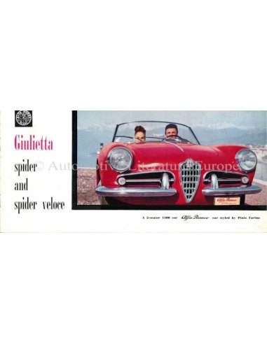 1958 ALFA ROMEO GIULIETTA SPIDER VELOCE BROCHURE ENGLISH