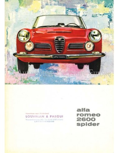 1962 ALFA ROMEO 2600 SPIDER BROCHURE ITALIAANS