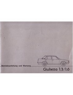 1977 ALFA ROMEO GIULIETTA INSTRUCTIEBOEKJE DUITS