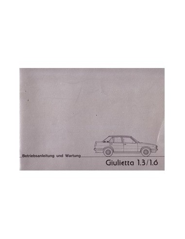 1977 ALFA ROMEO GIULIETTA INSTRUCTIEBOEKJE DUITS