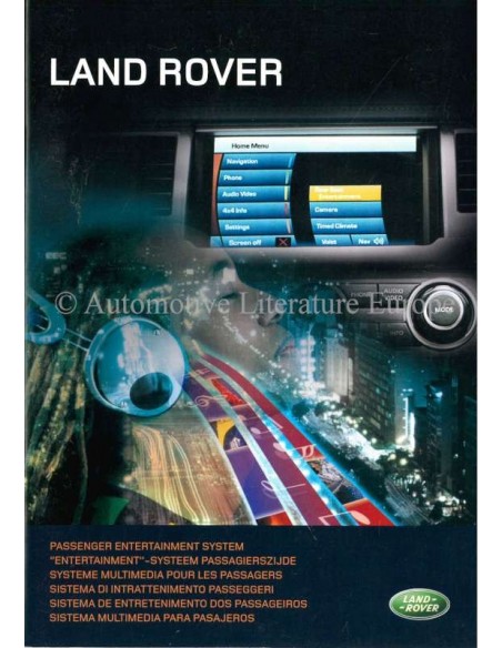 2009 LAND ROVER PASSENGER ENTERTAINMENT SYSTEM BETRIEBSANLEITUNG NIEDERLÄNDISCH