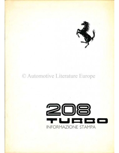 1982 FERRARI 208 TURBO PRESSKIT ITALIAN 236/82