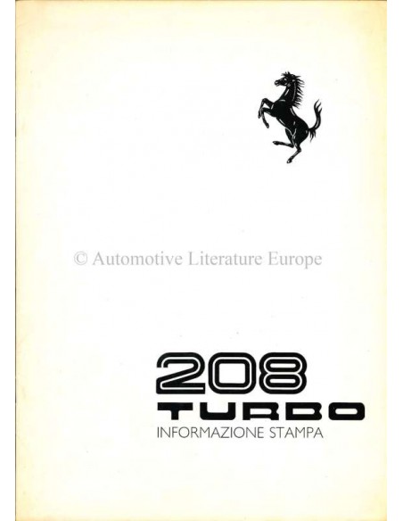 1982 FERRARI 208 TURBO PRESSEMAPPE ITALIENISCH 236/82