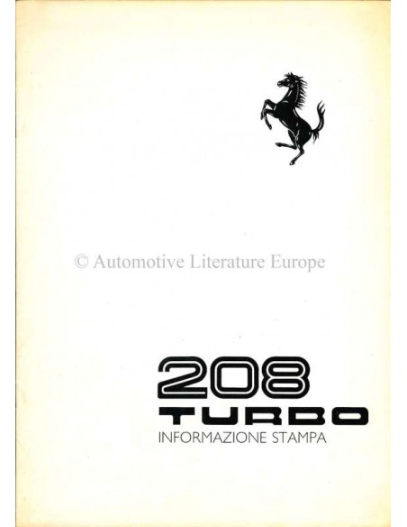 1982 FERRARI 208 TURBO PRESSKIT ITALIAN 236/82