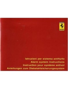 1996 FERRARI ALARM SYSTEEM INSTRUCTIES INSTRUCTIEBOEK