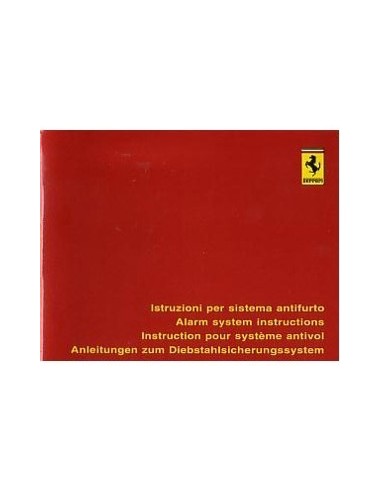 1996 FERRARI ALARM SYSTEEM INSTRUCTIES INSTRUCTIEBOEK