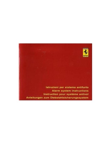 1996 FERRARI ALARM SYSTEEM INSTRUCTIES INSTRUCTIEBOEK