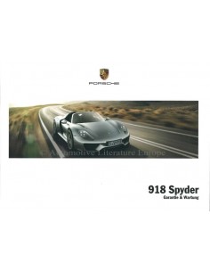 2015 PORSCHE 918 SPYDER GARANTIE & ONDERHOUD DUITS