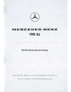 1960 MERCEDES BENZ 190 SL BETRIEBSANLEITUNG DEUTSCH