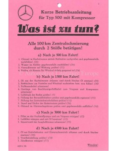 1934 MERCEDES BENZ TYPE 500 KOMPRESSOR OWNERS MANUAL GERMAN 2