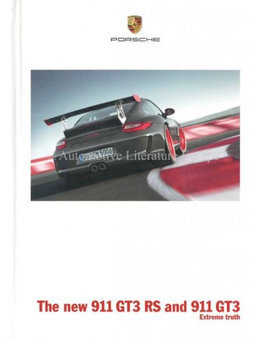 2010 PORSCHE 911 GT3 + RS HARDCOVER PROSPEKT ENGLISCH