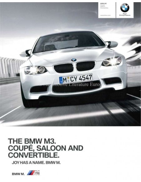 2010 BMW M3 COUPE / SEDAN / CABRIOLET BROCHURE ENGELS