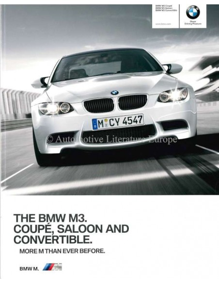 2009 BMW M3 COUPE | SEDAN | CABRIOLET BROCHURE ENGELS