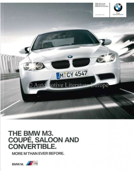 2009 BMW M3 PROSPEKT ENGLISCH