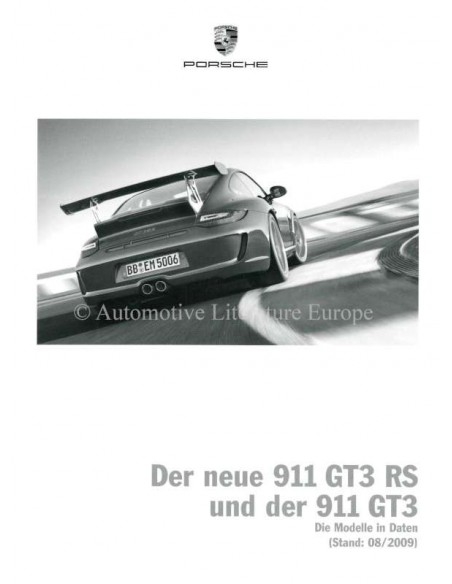 2010 PORSCHE 911 GT3 + RS HARDCOVER PROSPEKT DEUTSCH