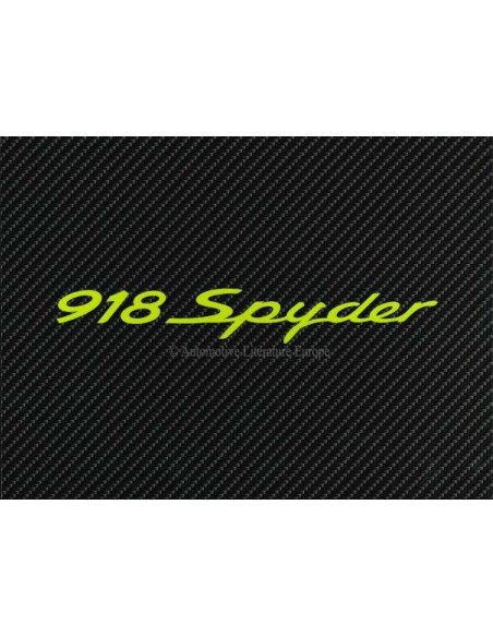 2012 PORSCHE 918 SPYDER HARDCOVER BROCHURE + BOX ENGLISH