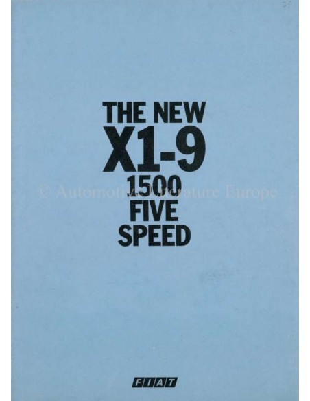 1978 FIAT X1/9 1500 BROCHURE NEDERLANDS