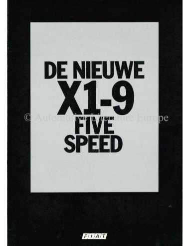 1978 FIAT X1/9 FIVE SPEED BROCHURE DUTCH