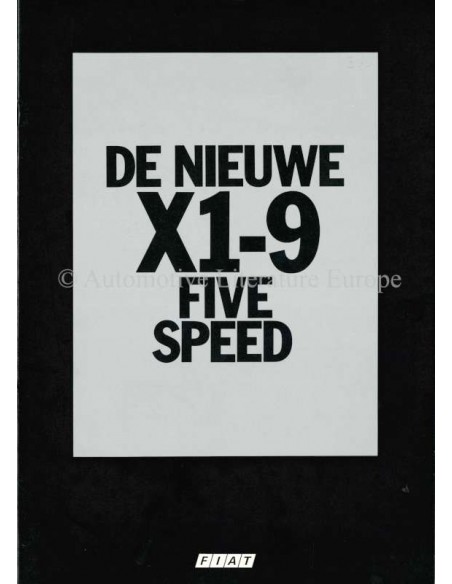 1978 FIAT X1/9 FIVE SPEED BROCHURE DUTCH