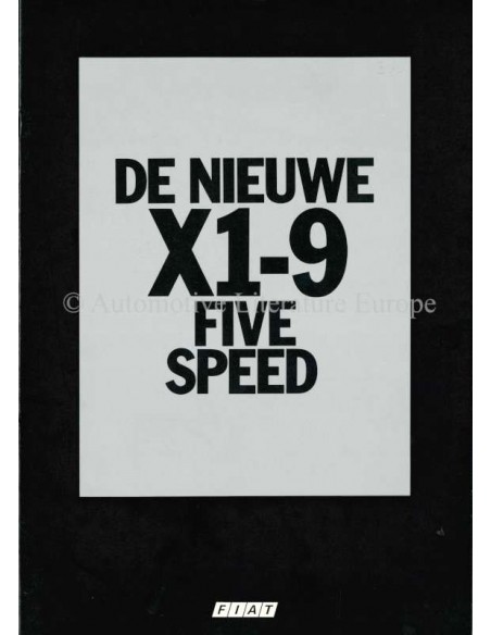 1978 FIAT X1/9 FIVE SPEED BROCHURE NEDERLANDS