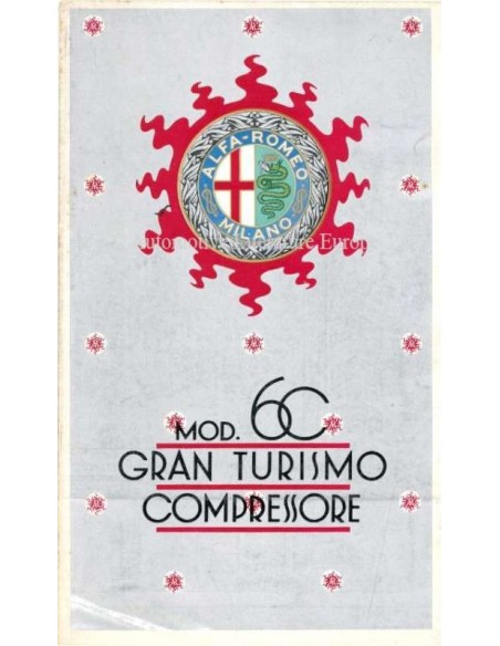 1931 ALFA ROMEO 6C  GRAN TURISMO COMPRESSORE BROCHURE FRENCH