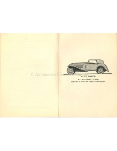 1933 ALFA ROMEO 6C GRAN SPORT 6A SERIE BETRIEBSANLEITUNG ZUSATZ ITALIENISCH 2