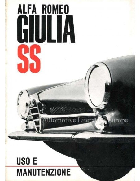 1963 ALFA ROMEO GIULIA SS BETRIEBSANLEITUNG ITALIENISCH