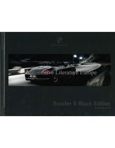 2012 PORSCHE BOXSTER S BLACK EDITION HARDCOVER BROCHURE DUTCH