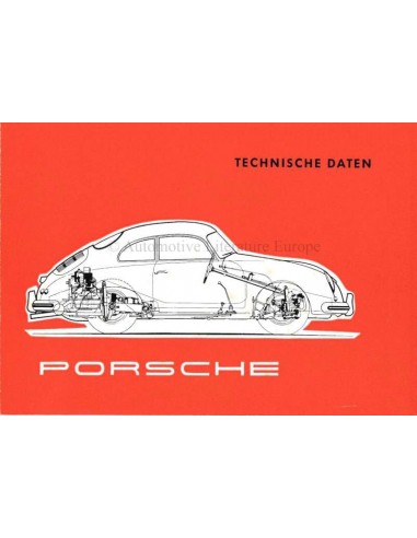 1956 PORSCHE 356A TECHNISCHE GEGEVENS BROCHURE DUITS