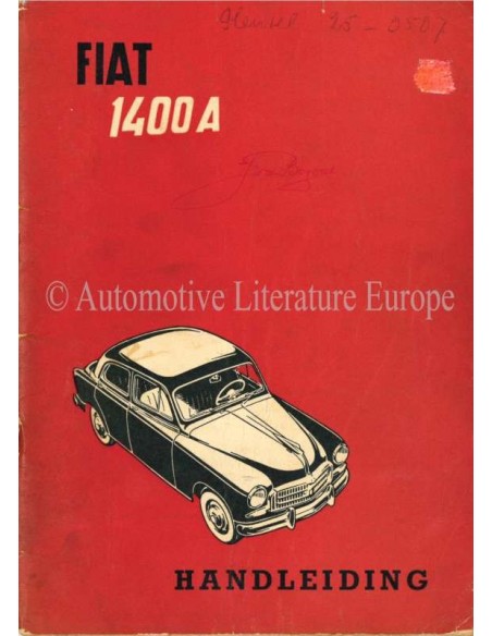 1955 FIAT 1400A OWNERS MANUAL DUTCH