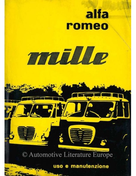 1959 ALFA ROMEO MILLE OWNERS MANUAL ITALIAN