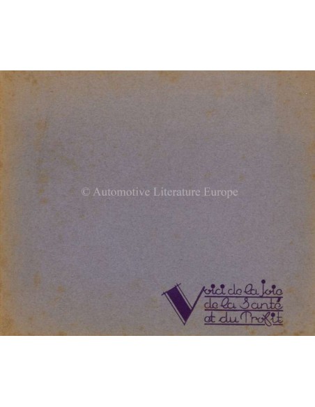 1926 BENJAMIN BROCHURE FRANS