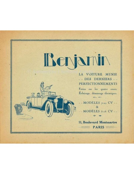 1926 BENJAMIN BROCHURE FRANS